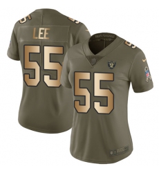 Women's Nike Oakland Raiders #55 Marquel Lee Limited Olive/Gold 2017 Salute to Service NFL Jersey