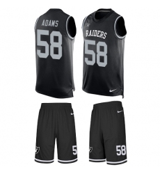 Men's Nike Oakland Raiders #58 Tyrell Adams Limited Black Tank Top Suit NFL Jersey