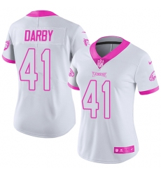 Women's Nike Philadelphia Eagles #41 Ronald Darby Limited White/Pink Rush Fashion NFL Jersey