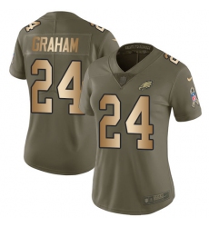 Women's Nike Philadelphia Eagles #24 Corey Graham Limited Olive/Gold 2017 Salute to Service NFL Jersey