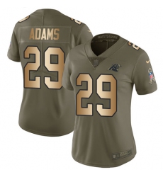 Women's Nike Carolina Panthers #29 Mike Adams Limited Olive/Gold 2017 Salute to Service NFL Jersey
