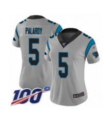 Women's Carolina Panthers #5 Michael Palardy Silver Inverted Legend Limited 100th Season Football Jersey
