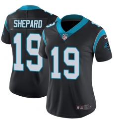 Women's Nike Carolina Panthers #19 Russell Shepard Black Team Color Vapor Untouchable Elite Player NFL Jersey