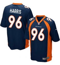 Men's Nike Denver Broncos #96 Shelby Harris Game Navy Blue Alternate NFL Jersey