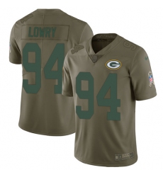 Youth Nike Green Bay Packers #94 Dean Lowry Limited Olive 2017 Salute to Service NFL Jersey