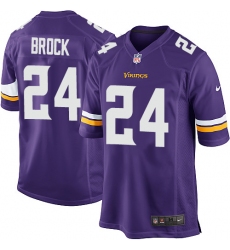 Men's Nike Minnesota Vikings #24 Tramaine Brock Game Purple Team Color NFL Jersey