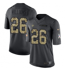 Men's Nike New Orleans Saints #26 P. J. Williams Limited Black 2016 Salute to Service NFL Jersey