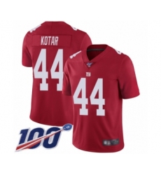 Men's New York Giants #44 Doug Kotar Red Limited Red Inverted Legend 100th Season Football Jersey