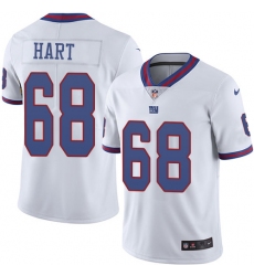 Men's Nike New York Giants #68 Bobby Hart Elite White Rush Vapor Untouchable NFL Jersey