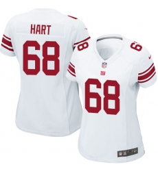 Women's Nike New York Giants #68 Bobby Hart Game White NFL Jersey
