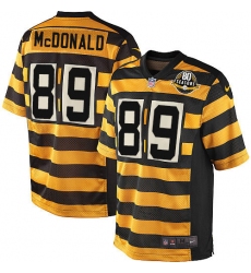 Men's Nike Pittsburgh Steelers #89 Vance McDonald Limited Yellow/Black Alternate 80TH Anniversary Throwback NFL Jersey