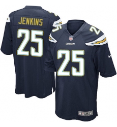 Men's Nike Los Angeles Chargers #25 Rayshawn Jenkins Game Navy Blue Team Color NFL Jersey
