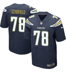 Men's Nike Los Angeles Chargers #78 Michael Schofield Elite Navy Blue Team Color NFL Jersey