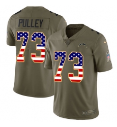 Youth Nike Los Angeles Chargers #73 Spencer Pulley Limited Olive/USA Flag 2017 Salute to Service NFL Jersey