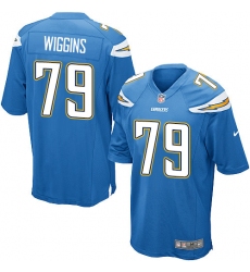 Men's Nike Los Angeles Chargers #79 Kenny Wiggins Game Electric Blue Alternate NFL Jersey