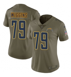Women's Nike Los Angeles Chargers #79 Kenny Wiggins Limited Olive 2017 Salute to Service NFL Jersey