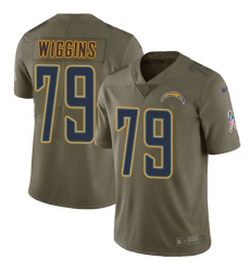 Youth Nike Los Angeles Chargers #79 Kenny Wiggins Limited Olive 2017 Salute to Service NFL Jersey