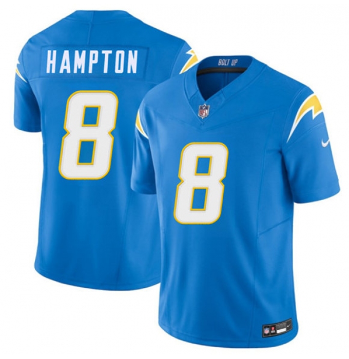 Men's Los Angeles Chargers #8 Omarion Hampton Blue 2025 F.U.S.E. Vapor Limited Football Stitched Jersey