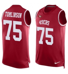 Men's Nike San Francisco 49ers #75 Laken Tomlinson Limited Red Player Name & Number Tank Top NFL Jersey