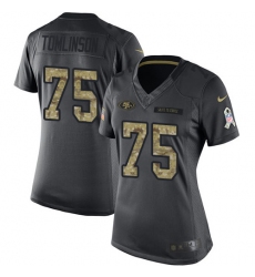 Women's Nike San Francisco 49ers #75 Laken Tomlinson Limited Black 2016 Salute to Service NFL Jersey