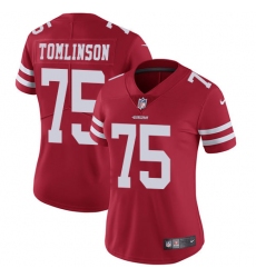 Women's Nike San Francisco 49ers #75 Laken Tomlinson Red Team Color Vapor Untouchable Limited Player NFL Jersey