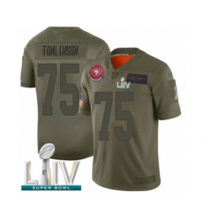 Youth San Francisco 49ers #75 Laken Tomlinson Limited Olive 2019 Salute to Service Super Bowl LIV Bound Football Jersey