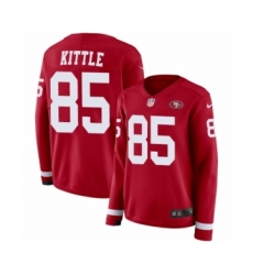 Women's Nike San Francisco 49ers #85 George Kittle Limited Red Therma Long Sleeve NFL Jersey