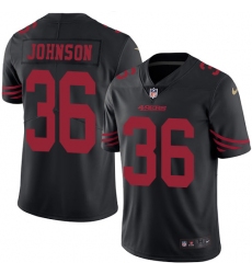 Men's Nike San Francisco 49ers #36 Dontae Johnson Limited Black Rush Vapor Untouchable NFL Jersey