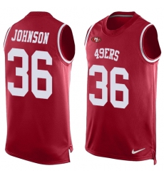 Men's Nike San Francisco 49ers #36 Dontae Johnson Limited Red Player Name & Number Tank Top NFL Jersey