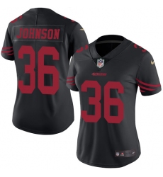 Women's Nike San Francisco 49ers #36 Dontae Johnson Limited Black Rush Vapor Untouchable NFL Jersey
