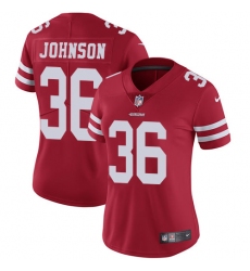 Women's Nike San Francisco 49ers #36 Dontae Johnson Red Team Color Vapor Untouchable Limited Player NFL Jersey