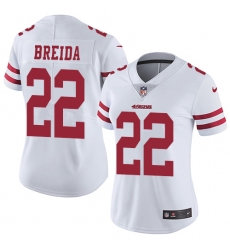 Women's Nike San Francisco 49ers #22 Matt Breida White Vapor Untouchable Elite Player NFL Jersey