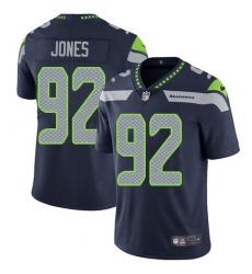 Youth Nike Seattle Seahawks #92 Nazair Jones Navy Blue Team Color Vapor Untouchable Limited Player NFL Jersey