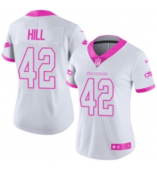 Women's Nike Seattle Seahawks #42 Delano Hill Limited White/Pink Rush Fashion NFL Jersey