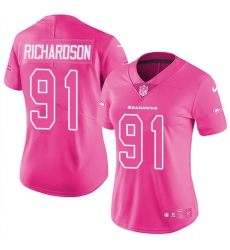 Women's Nike Seattle Seahawks #91 Sheldon Richardson Limited Pink Rush Fashion NFL Jersey