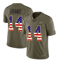 Men's Nike Washington Redskins #14 Ryan Grant Limited Olive/USA Flag 2017 Salute to Service NFL Jersey