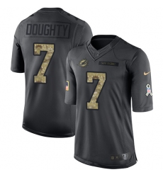 Men's Nike Miami Dolphins #7 Brandon Doughty Limited Black 2016 Salute to Service NFL Jersey