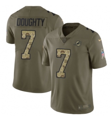 Men's Nike Miami Dolphins #7 Brandon Doughty Limited Olive/Camo 2017 Salute to Service NFL Jersey