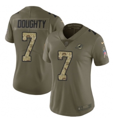 Women's Nike Miami Dolphins #7 Brandon Doughty Limited Olive/Camo 2017 Salute to Service NFL Jersey