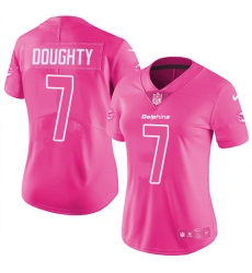 Women's Nike Miami Dolphins #7 Brandon Doughty Limited Pink Rush Fashion NFL Jersey