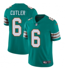 Men's Nike Miami Dolphins #6 Jay Cutler Aqua Green Alternate Vapor Untouchable Limited Player NFL Jersey