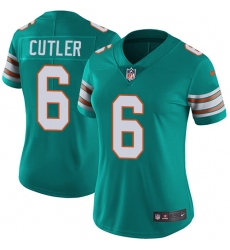 Women's Nike Miami Dolphins #6 Jay Cutler Aqua Green Alternate Vapor Untouchable Elite Player NFL Jersey
