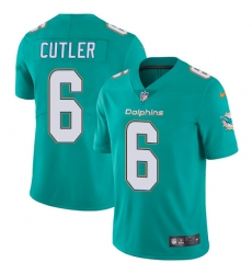 Youth Nike Miami Dolphins #6 Jay Cutler Aqua Green Team Color Vapor Untouchable Elite Player NFL Jersey