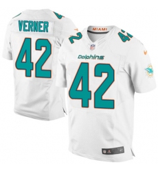 Men's Nike Miami Dolphins #42 Alterraun Verner Elite White NFL Jersey