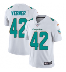 Men's Nike Miami Dolphins #42 Alterraun Verner White Vapor Untouchable Limited Player NFL Jersey