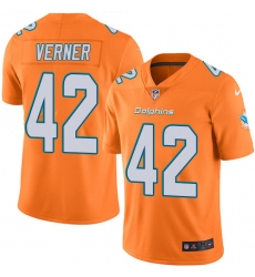 Youth Nike Miami Dolphins #42 Alterraun Verner Limited Orange Rush Vapor Untouchable NFL Jersey