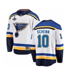 Youth St. Louis Blues #10 Brayden Schenn Fanatics Branded White Away Breakaway 2019 Stanley Cup Champions Hockey Jersey