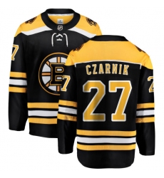 Youth Boston Bruins #27 Austin Czarnik Authentic Black Home Fanatics Branded Breakaway NHL Jersey