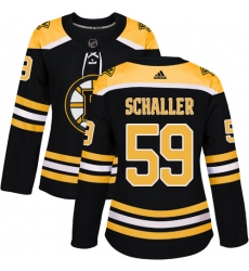 Women's Adidas Boston Bruins #59 Tim Schaller Authentic Black Home NHL Jersey