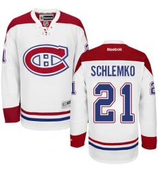 Men's Reebok Montreal Canadiens #21 David Schlemko Authentic White Away NHL Jersey